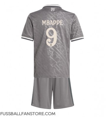 Real Madrid Kylian Mbappe #9 Replik 3rd trikot Kinder 2024-25 Kurzarm (+ Kurze Hosen)